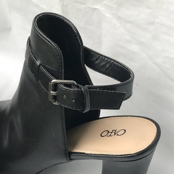 Ladies Black Open Toe Block High Heel Size 8 EUC - Picture 5 of 8